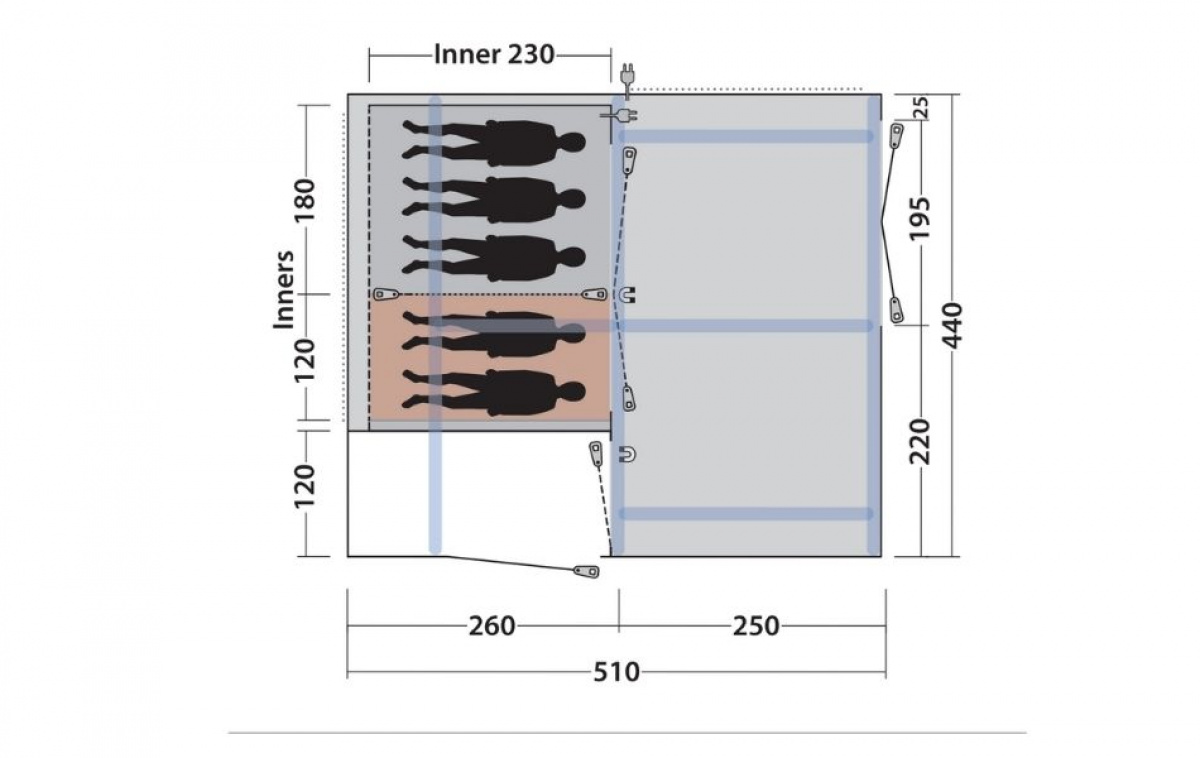 Outwell Virginia 5 Air TC i gruppen Outdoor / Camping telt hos Campmarket (83066)