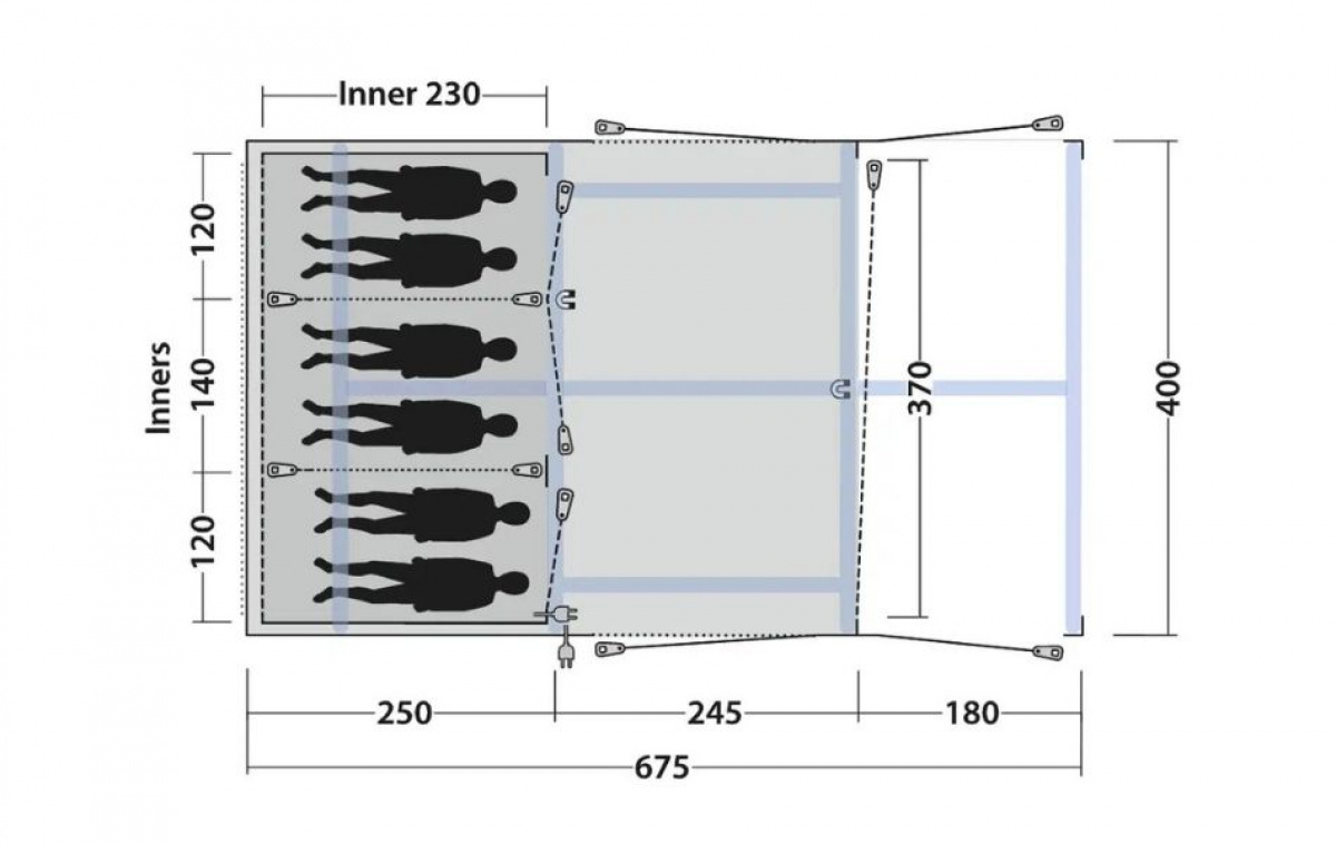 Outwell Boston 6 Air TC i gruppen Outdoor / Camping telt hos Campmarket (83069)