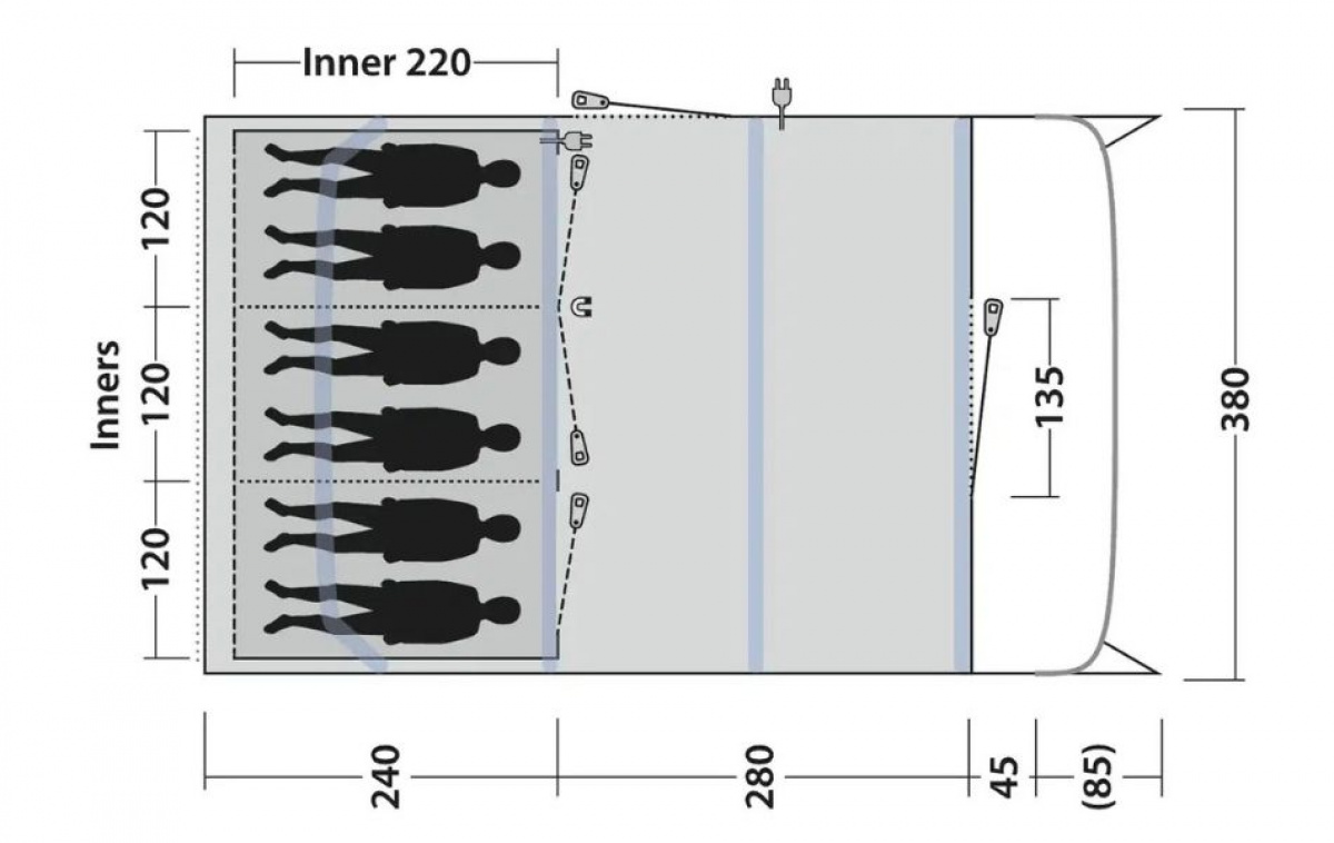 Outwell Colorado 6 Air i gruppen Outdoor / Camping telt hos Campmarket (83070)