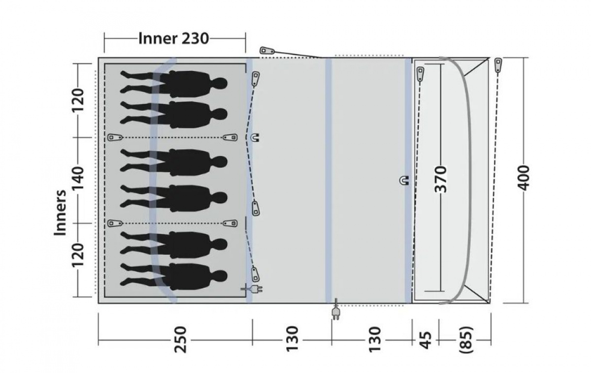 Outwell Florida 6 Air i gruppen Outdoor / Camping telt hos Campmarket (83071)