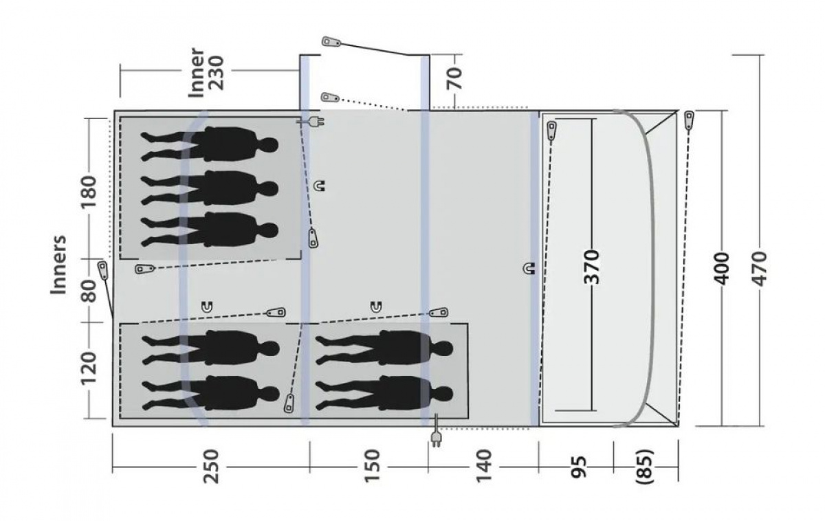 Outwell Vermont 7 Air i gruppen Outdoor / Camping telt hos Campmarket (83073)
