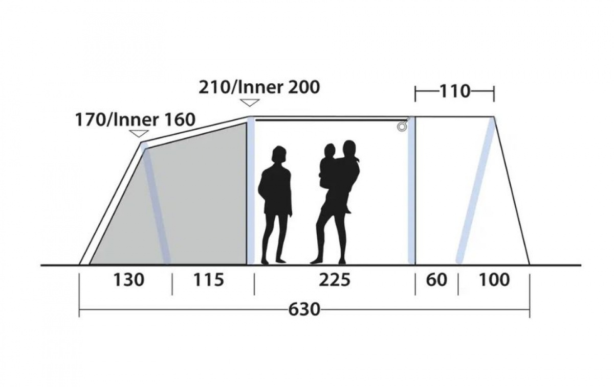 Outwell Sacramento 4 Air i gruppen Outdoor / Camping telt hos Campmarket (83078)