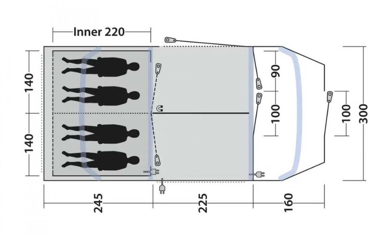 Outwell Sacramento 4 Air i gruppen Outdoor / Camping telt hos Campmarket (83078)