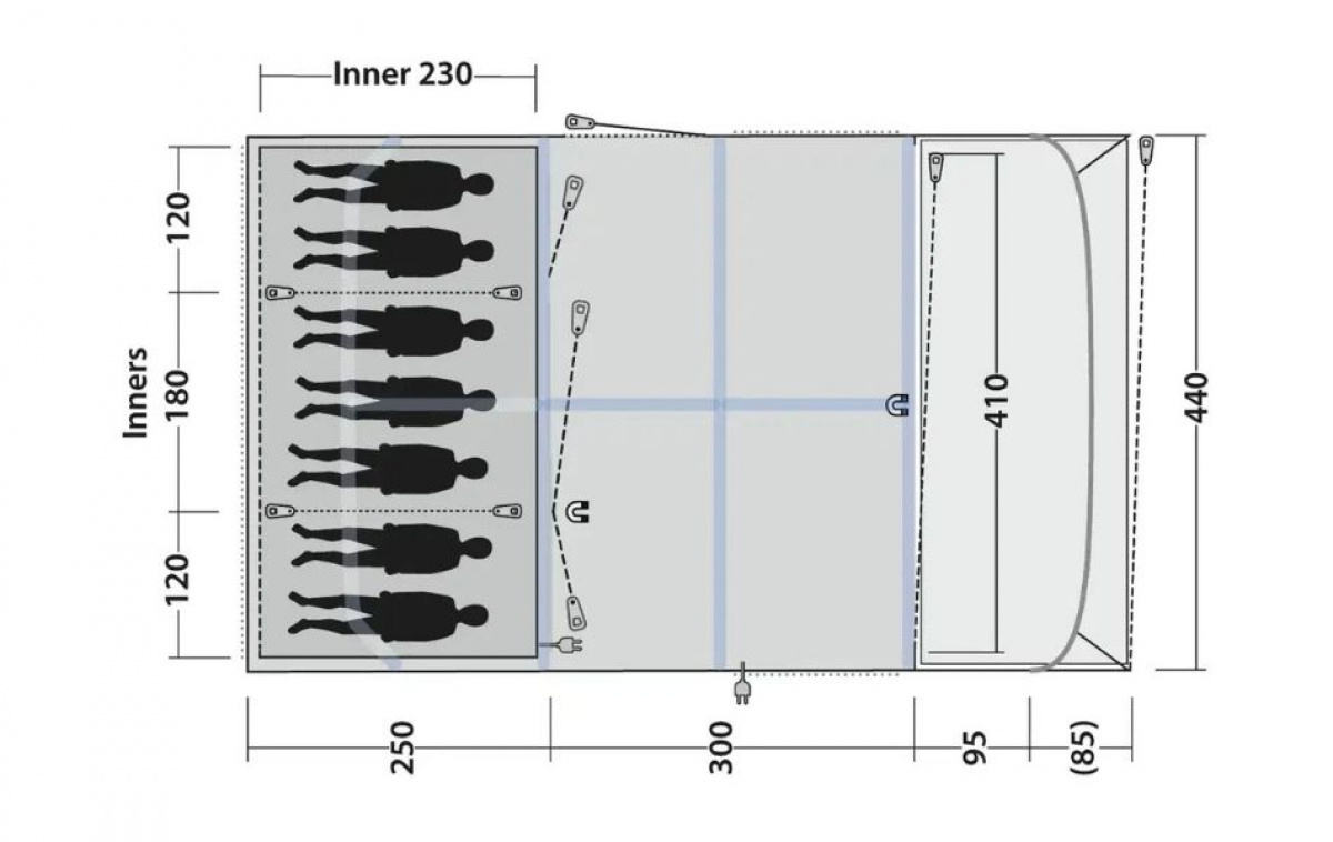 Outwell Charleston 7 Air TC i gruppen Outdoor / Camping telt hos Campmarket (83080)