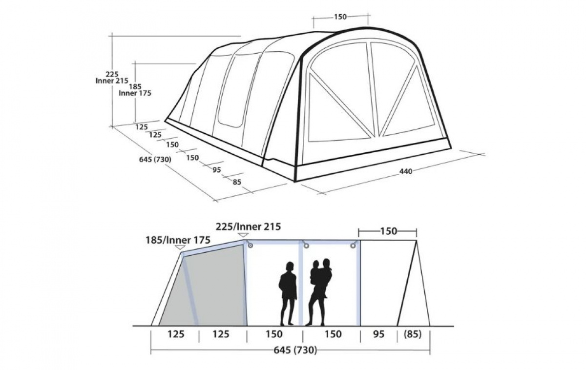 Outwell Charleston 7 Air TC i gruppen Outdoor / Camping telt hos Campmarket (83080)