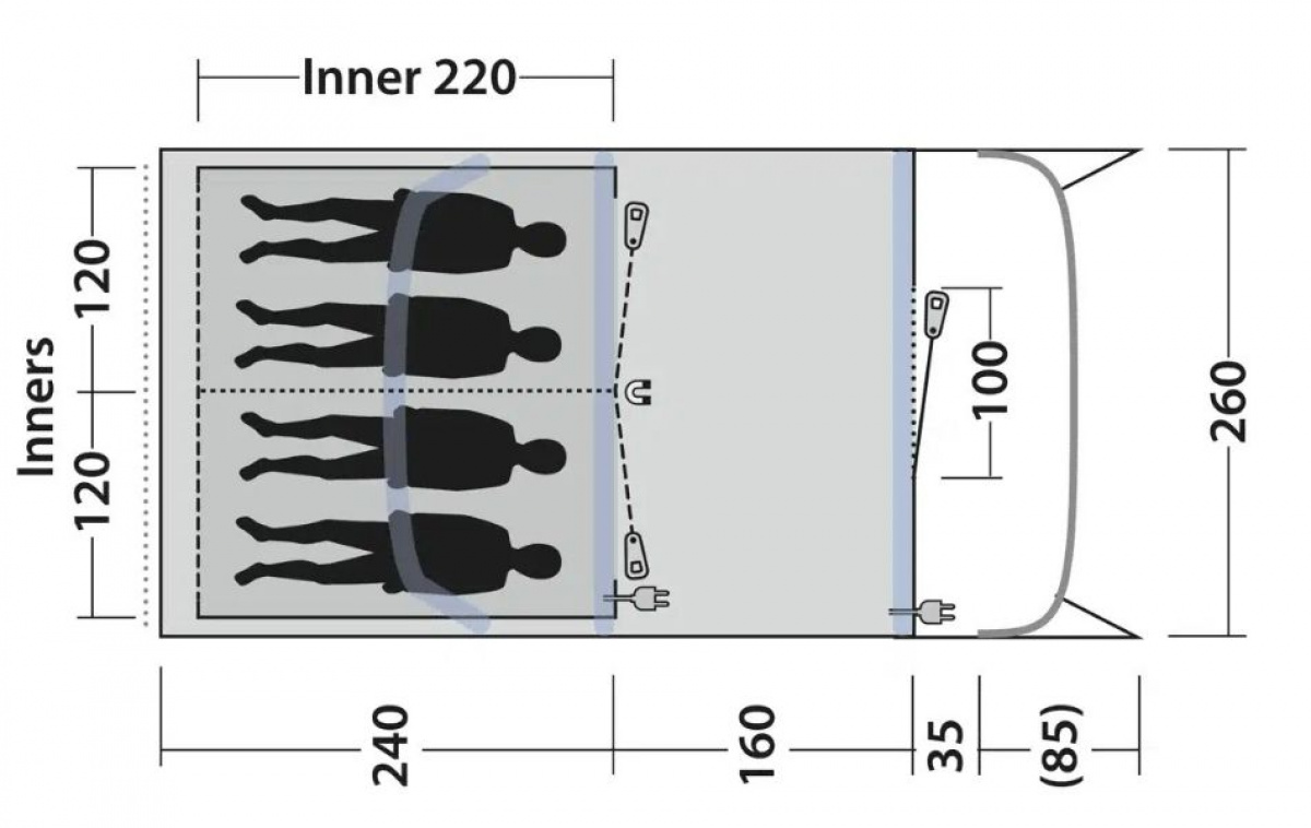 Outwell Monterey 4 Air i gruppen Outdoor / Camping telt hos Campmarket (83086)