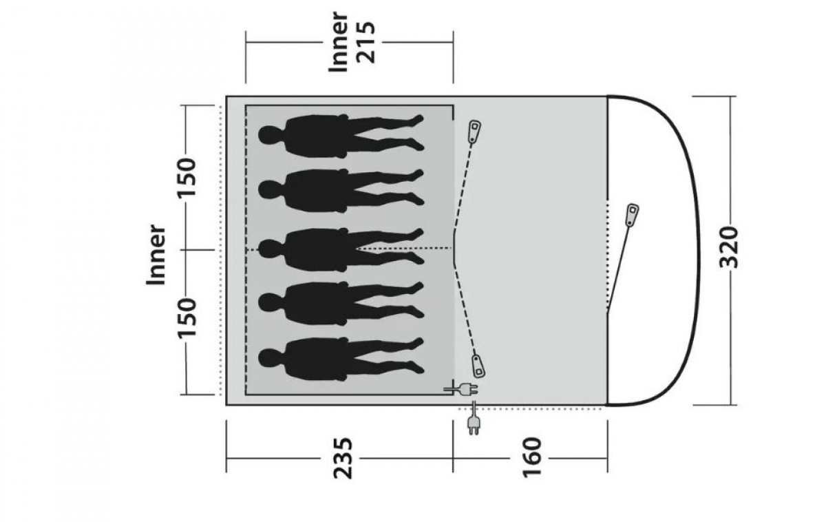 Outwell Sky 5 i gruppen Outdoor / Camping telt hos Campmarket (83088)