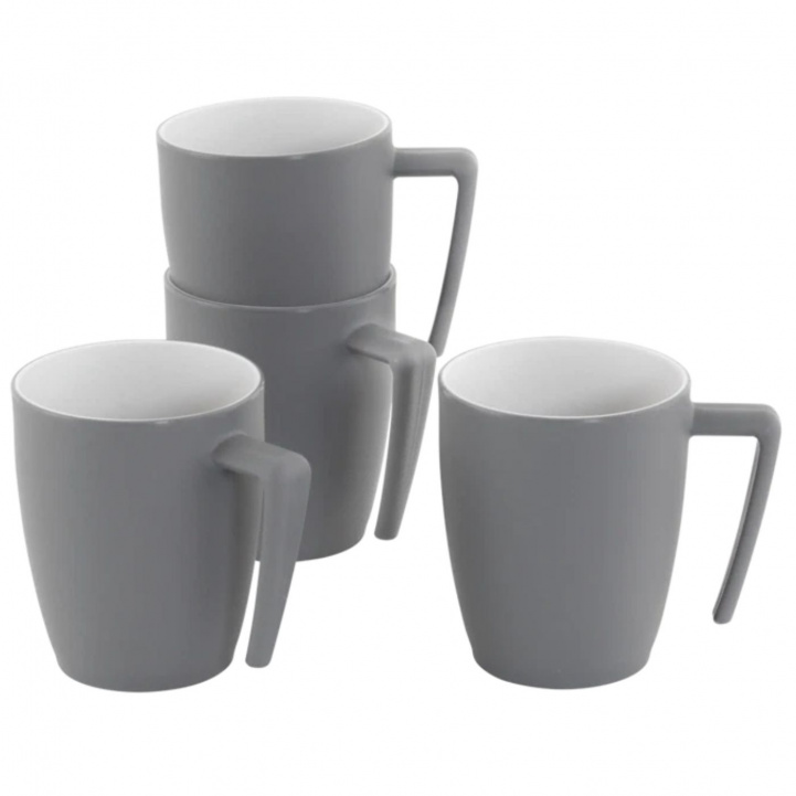 Outwell Krus 4-pak Gala Grey Mist i gruppen Husholdning & Køkken / Glas / Krus og kaffekopper hos Campmarket (83146)