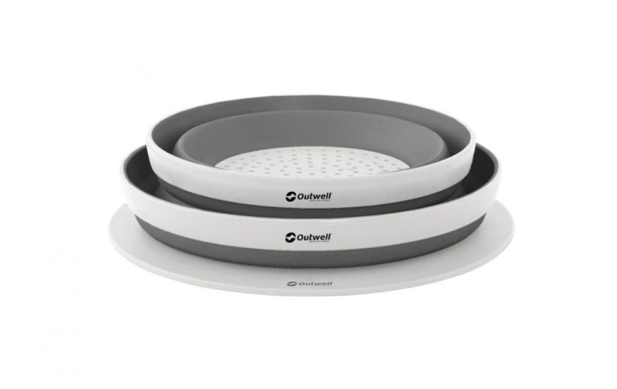 Outwell Skål- og dørslagssæt Grey Mist i gruppen Husholdning & Køkken / Køkkentilbehør / Køkkentilbehør hos Campmarket (83179)