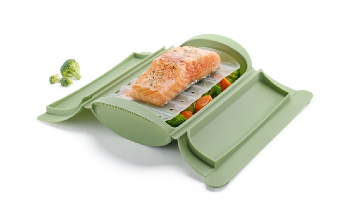 Dampkoger med Fad til Mikrobølgeovn til 2 Personer i gruppen Husholdning & Køkken / Køkkentilbehør / Køkkentilbehør hos Campmarket (83557)