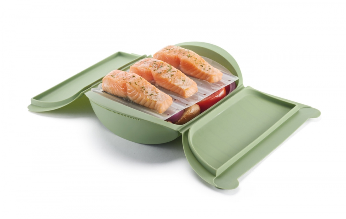 Dampkoger med Fad til Mikrobølgeovn til 4 Personer i gruppen Husholdning & Køkken / Køkkentilbehør hos Campmarket (83558)