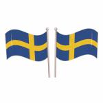 Flagklistermærke Sverige 14x17 cm højre & venstre