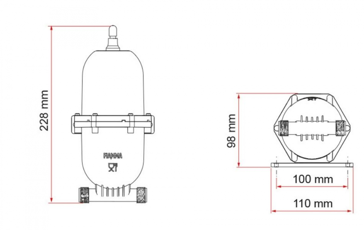 Fiamma Trykakkumulator A20 i gruppen Vand & Sanitet / Vand / Vandpumper / Øvrige pumper hos Campmarket (83624)