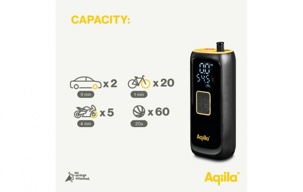 Aqiila Airbird C4 Bærbar Kompressor 4000mAh Sort i gruppen Øvrigt / Til Bilen hos Campmarket (83992)
