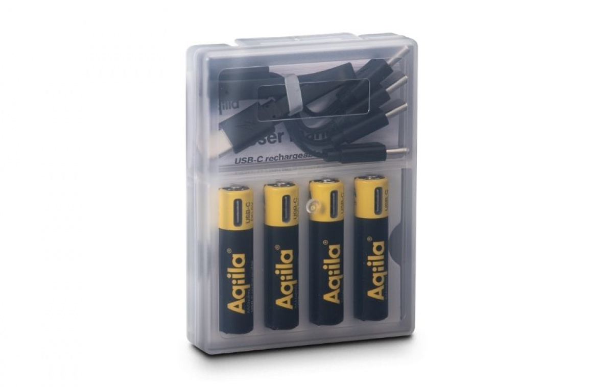 Aqiila Genopladelige AAA-Batterier USB-C 4 stk i gruppen Campingvogn og autocamper / El - Elektronik / Batterier & Omformere / Batterier hos Campmarket (84004)