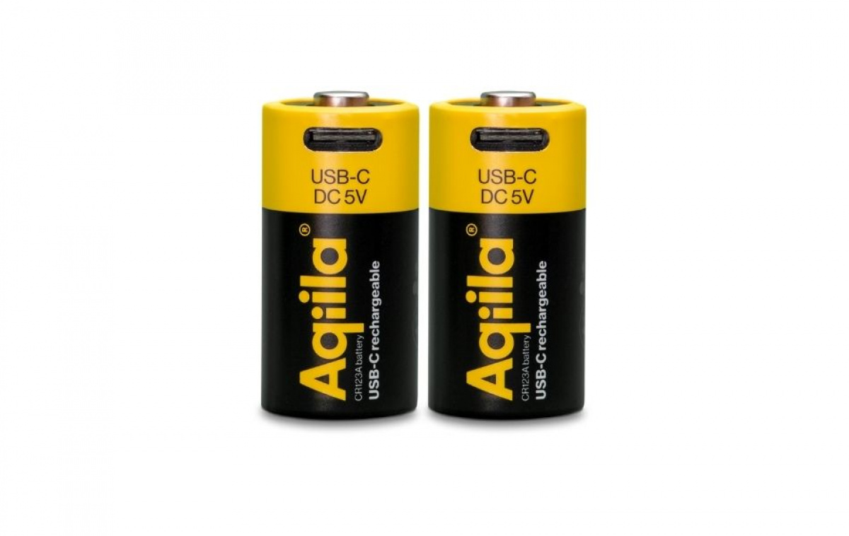 Aqiila Genopladelige CR123A-Batterier USB-C 2 stk i gruppen Campingvogn og autocamper / El - Elektronik / Batterier & Omformere / Batterier hos Campmarket (84005)