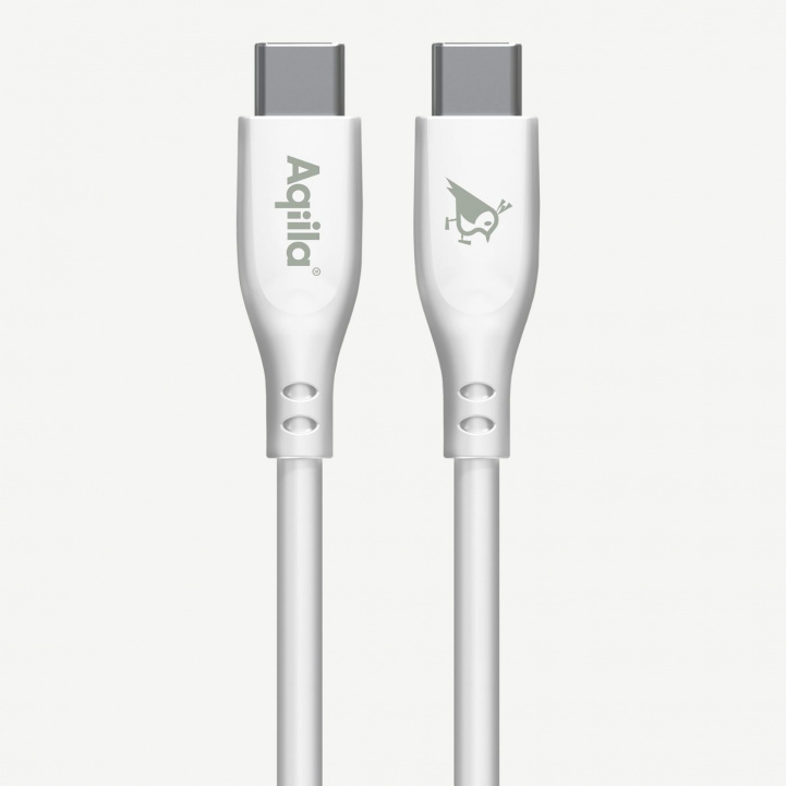 Aqiila Cablebird Opladerkabel USB C-C 60W Hvid i gruppen Øvrigt / Tilbehør til telefon og tablet hos Campmarket (84010)