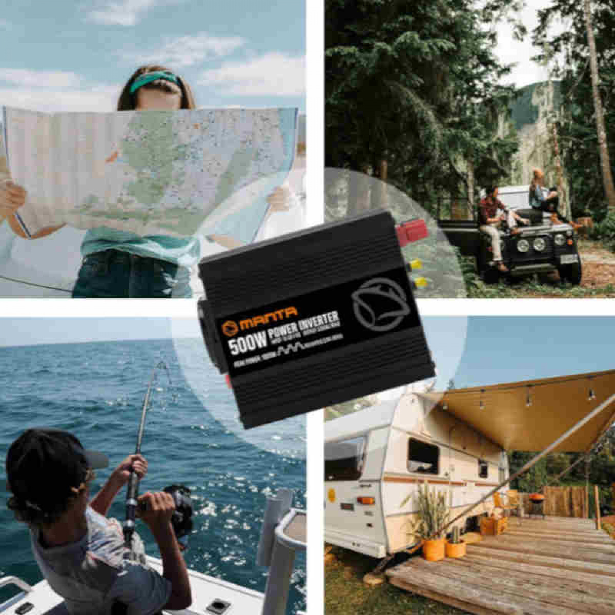 Manta Inverter 500 W i gruppen Campingvogn og autocamper / El - Elektronik / Batterier & Omformere / Inverter & Omformer / Omformer 12V Til 230V hos Campmarket (84287)