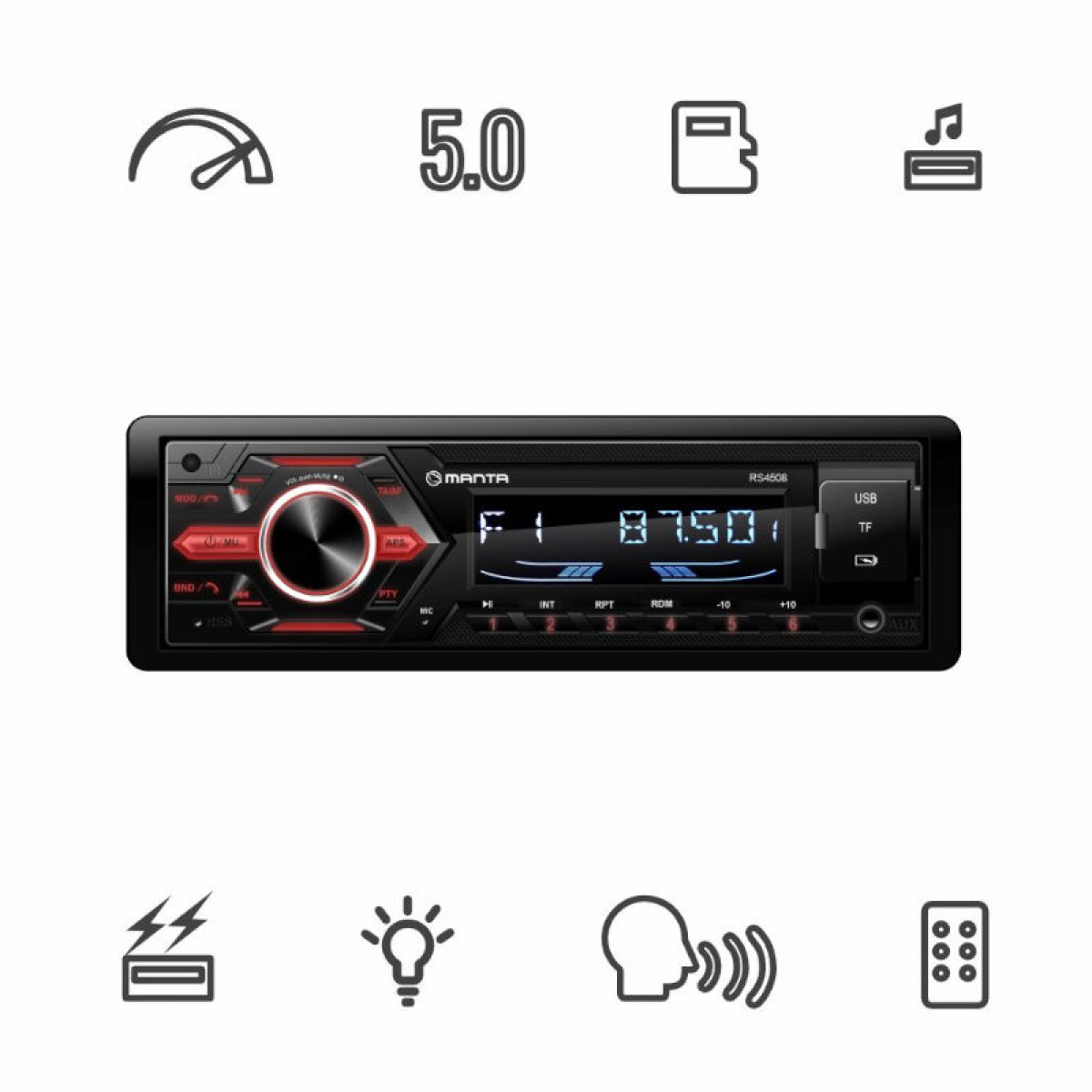 Manta Bilradio Ottawa RS4508 i gruppen Campingvogn og autocamper / El - Elektronik / TV, Billede & Lyd hos Campmarket (84289)