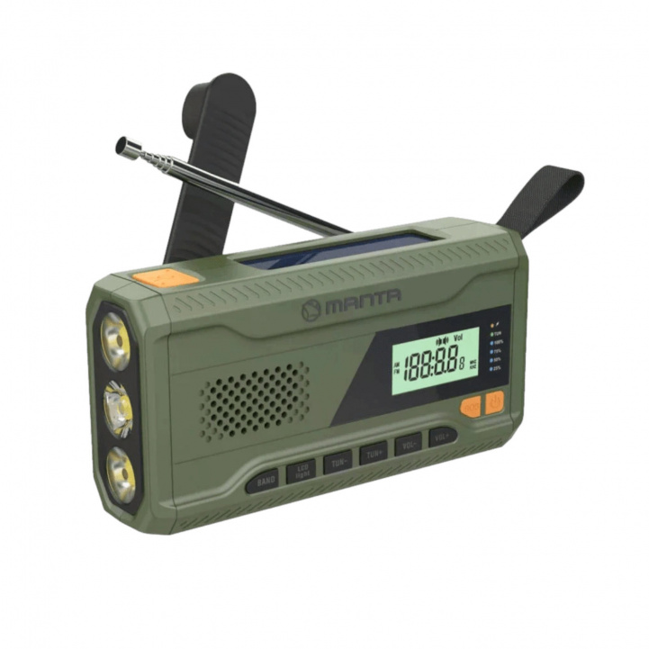 Manta Dynamo Håndsvingradio Solcelle-powerbank i gruppen Øvrigt / Prepping hos Campmarket (84603)