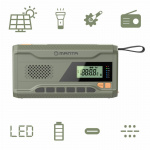 Manta Dynamo Håndsvingradio Solcelle-powerbank