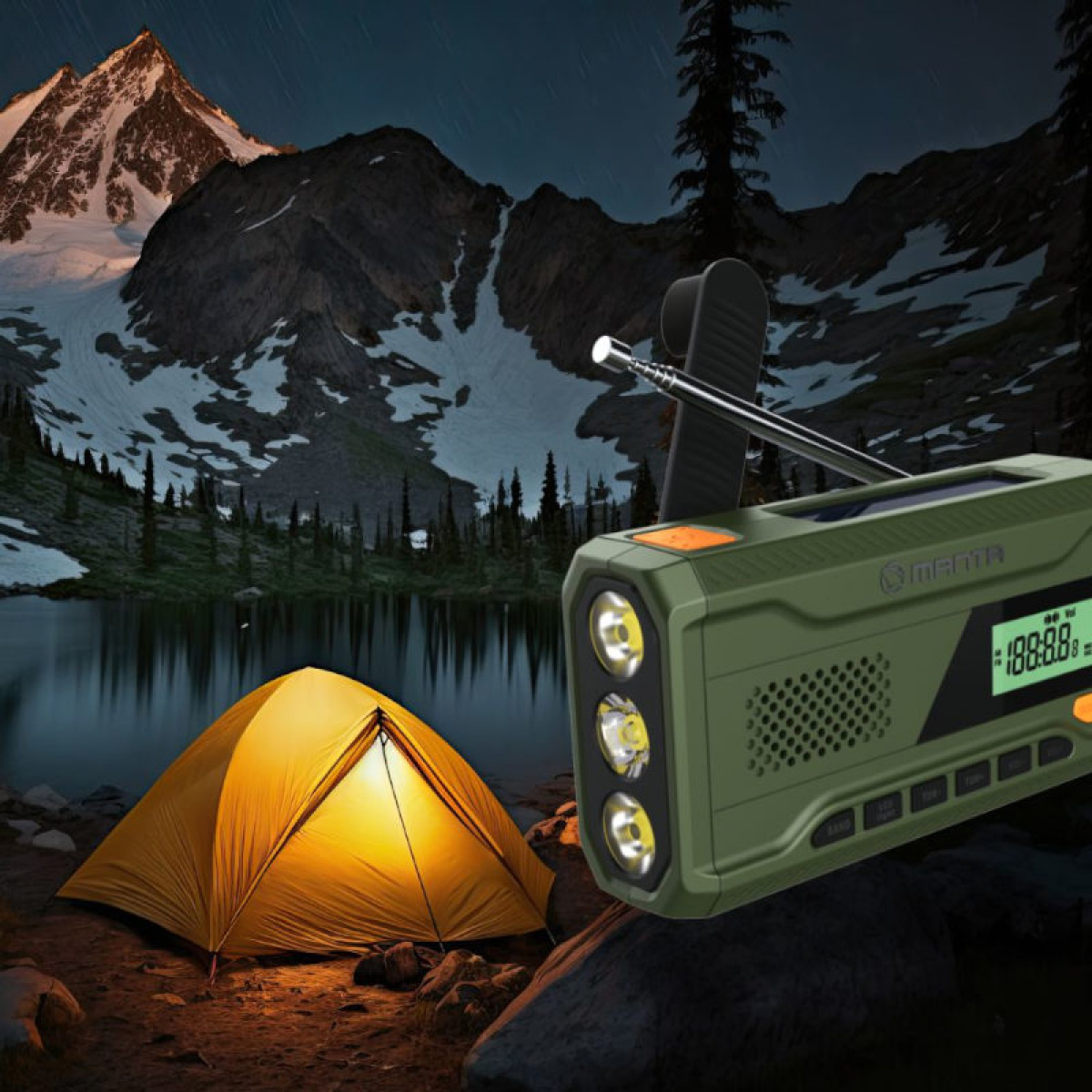 Manta Dynamo Håndsvingradio Solcelle-powerbank i gruppen Øvrigt / Prepping hos Campmarket (84603)