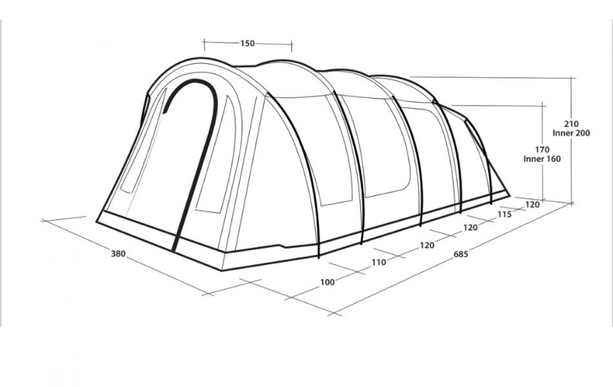 Outwell Carolina 6 i gruppen Outdoor / Camping telt / Familietelte hos Campmarket (84723)