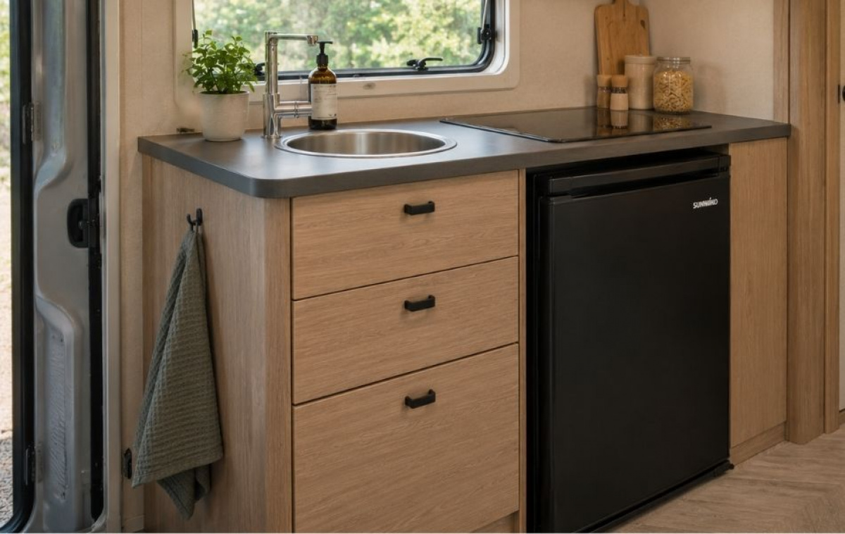 Sunwind Kompressorkøleskab Nova 116L Sort 12/24V i gruppen Campingvogn og autocamper / Varme & Køling / Køleskabe & Kølebokse / Kompressor Køleskab hos Campmarket (84785)
