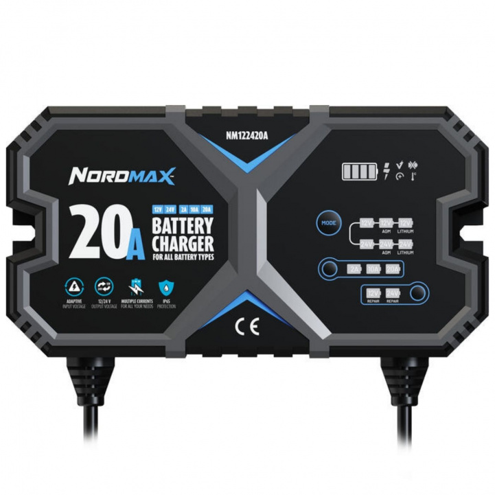 Nordmax Smart Batterioplader 12/24V i gruppen Campingvogn og autocamper / El - Elektronik / Batterier & Omformere / Batteriopladere hos Campmarket (84903)