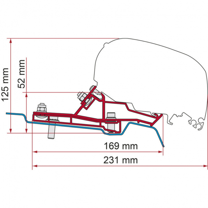 Fiamma Adapter F80s Ford Transit Van H2/L2 i gruppen Fortelt & Markiser / Markiser / Autocamper Markiser / Fiamma / Adaptrar hos Campmarket (85116)